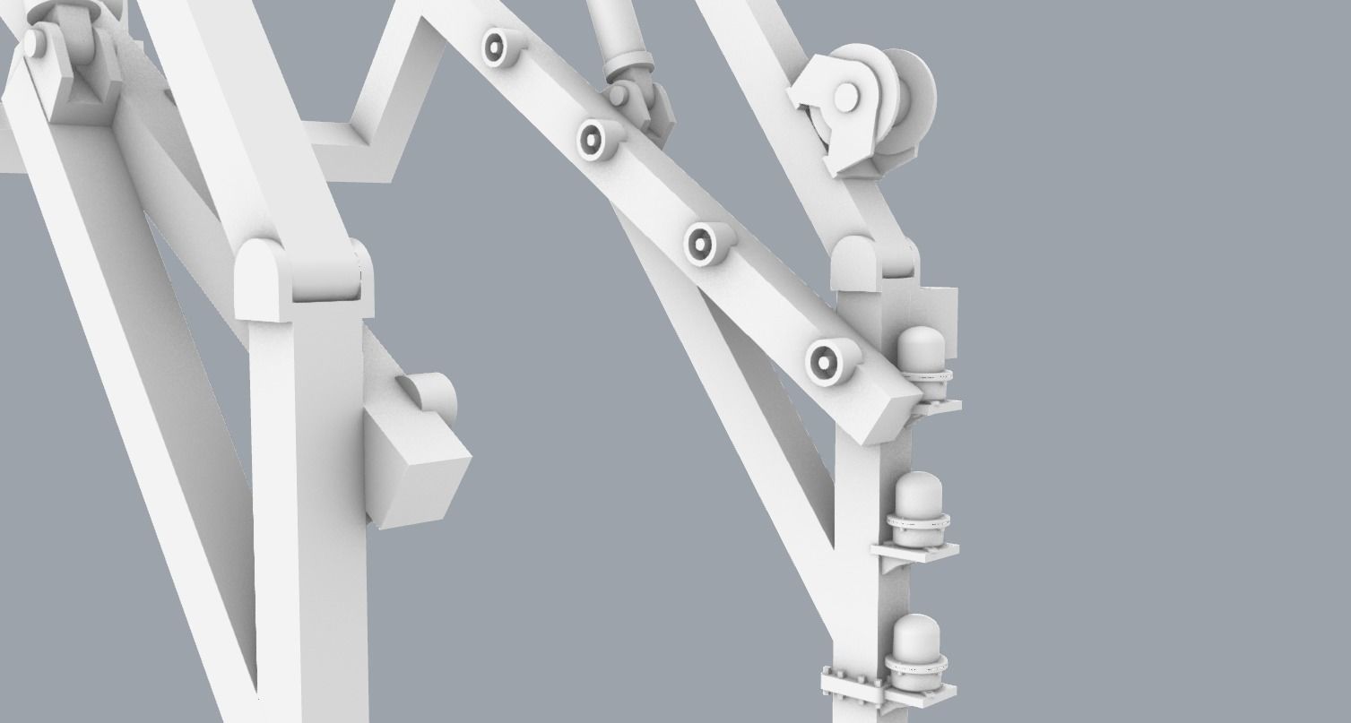 Lifeboat Free Fall Ramp Low-poly 3D model_9