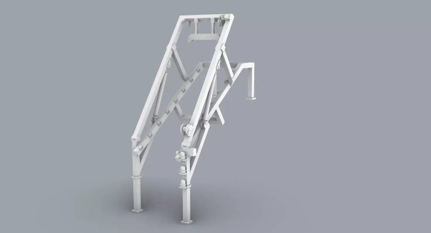 Lifeboat Free Fall Ramp Low-poly 3D model_0