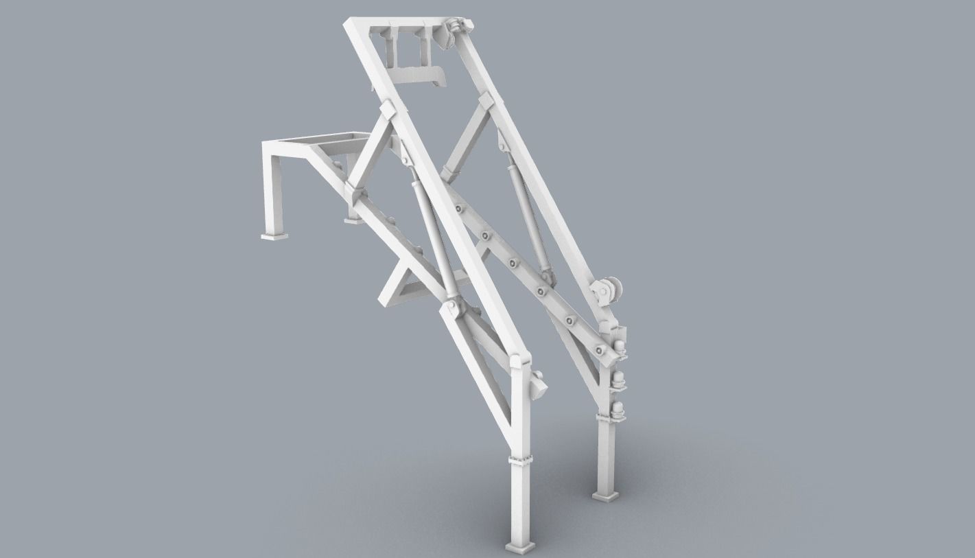 Lifeboat Free Fall Ramp Low-poly 3D model_3