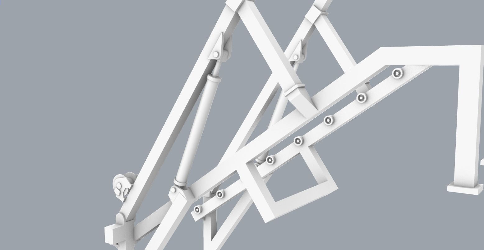 Lifeboat Free Fall Ramp Low-poly 3D model_8