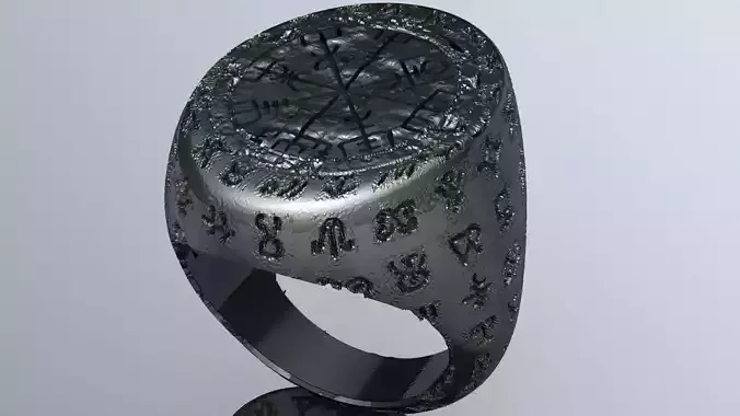 Viking Rune Ring 3D print model