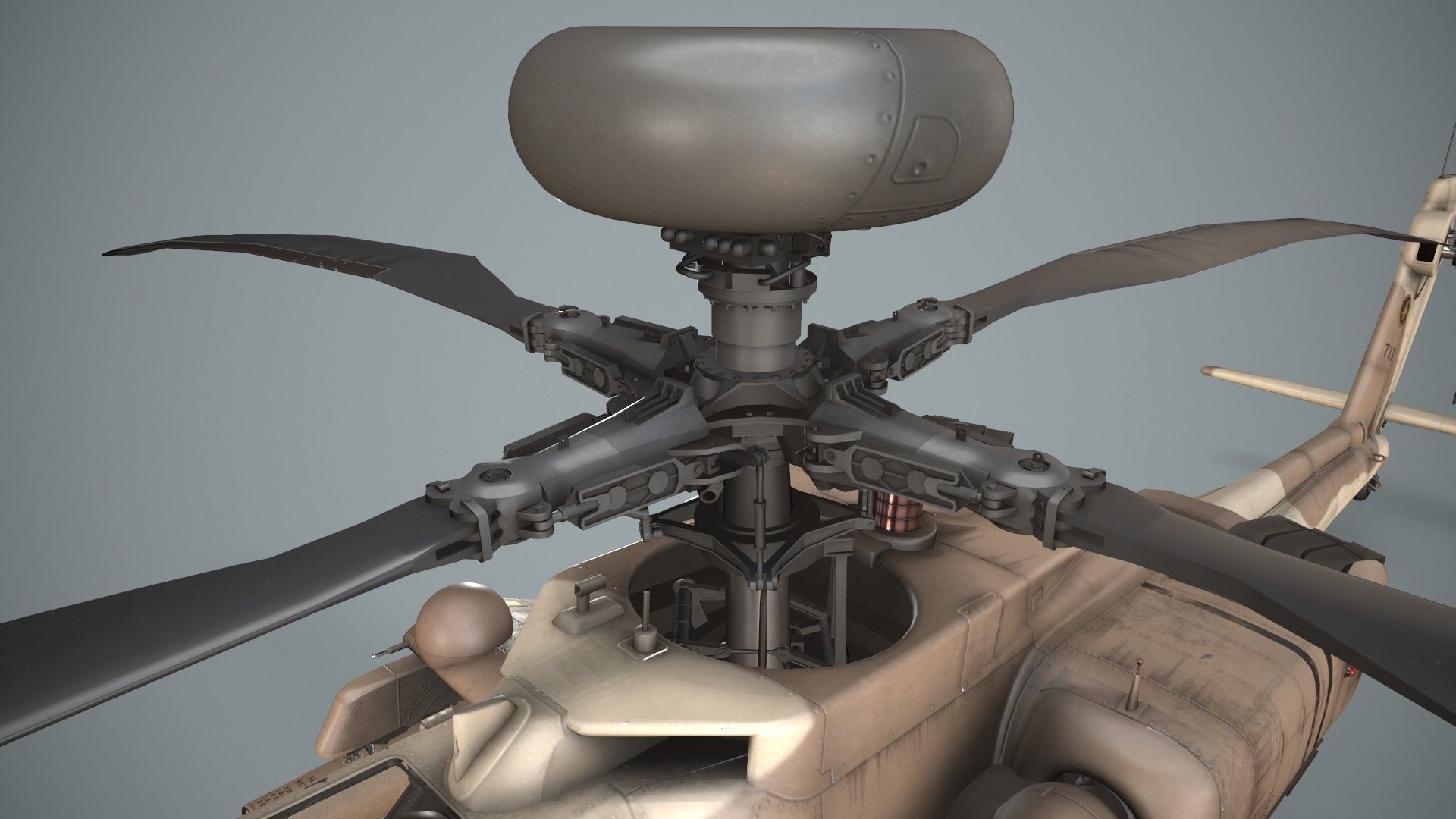  Apache AH-64D Israel Air Force Basic Low-poly 3D model_13