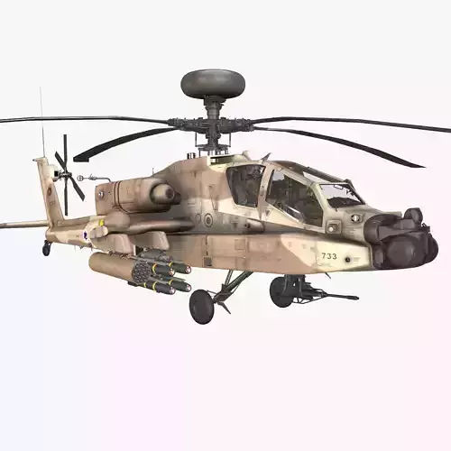  Apache AH-64D Israel Air Force Basic Low-poly 3D model