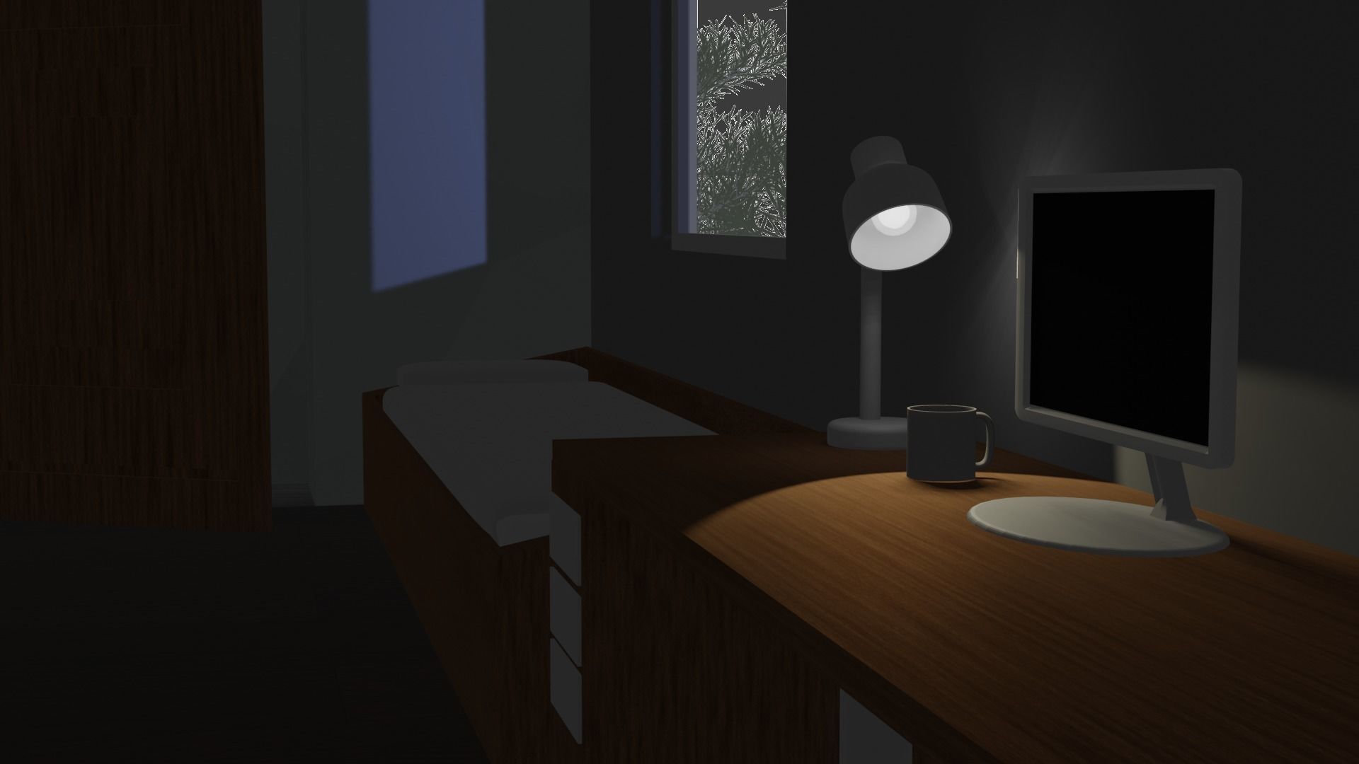 kit-models Bedroom low-poly multifunctional Low-poly 3D model_1