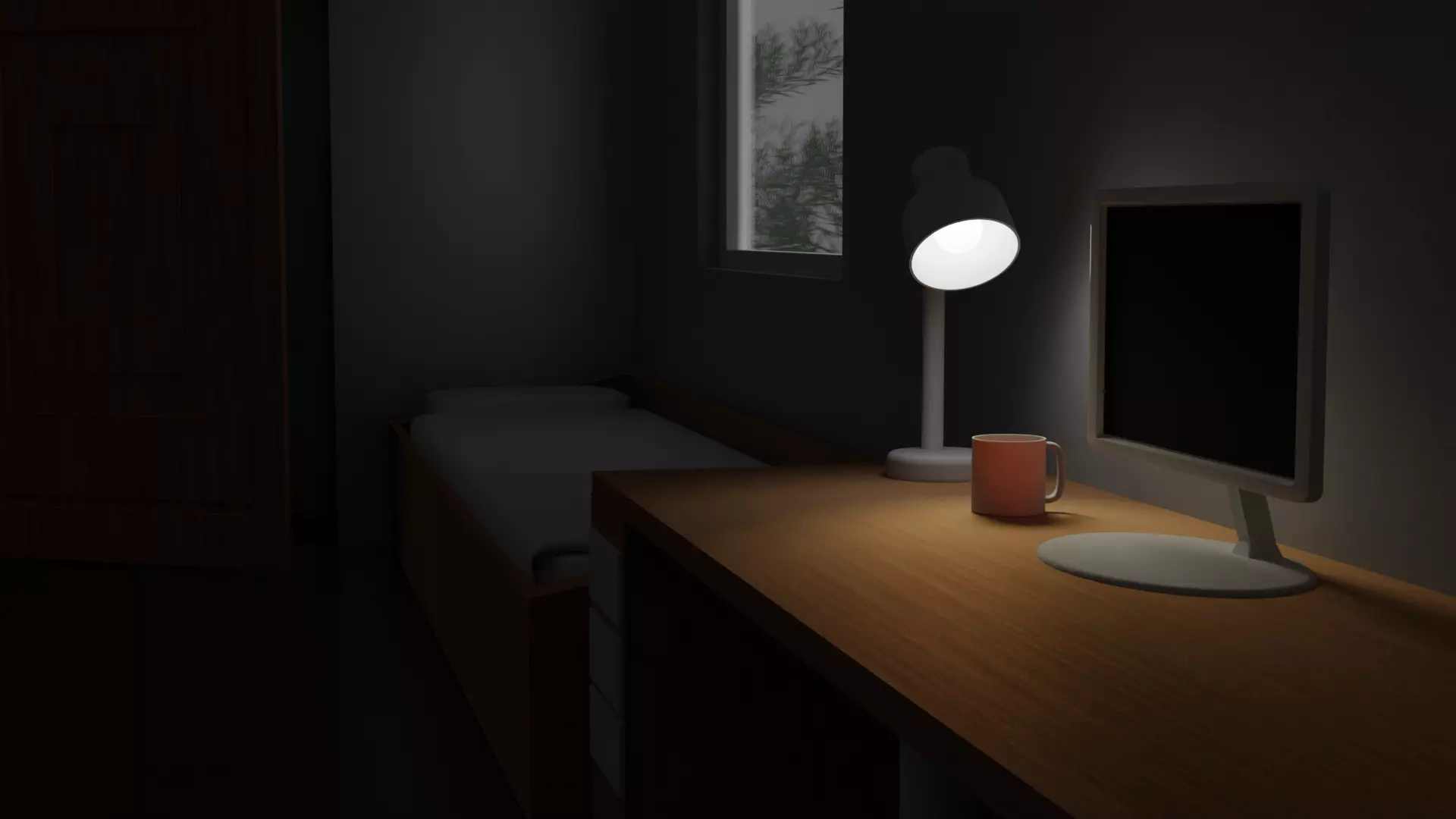 kit-models Bedroom low-poly multifunctional Low-poly 3D model_0