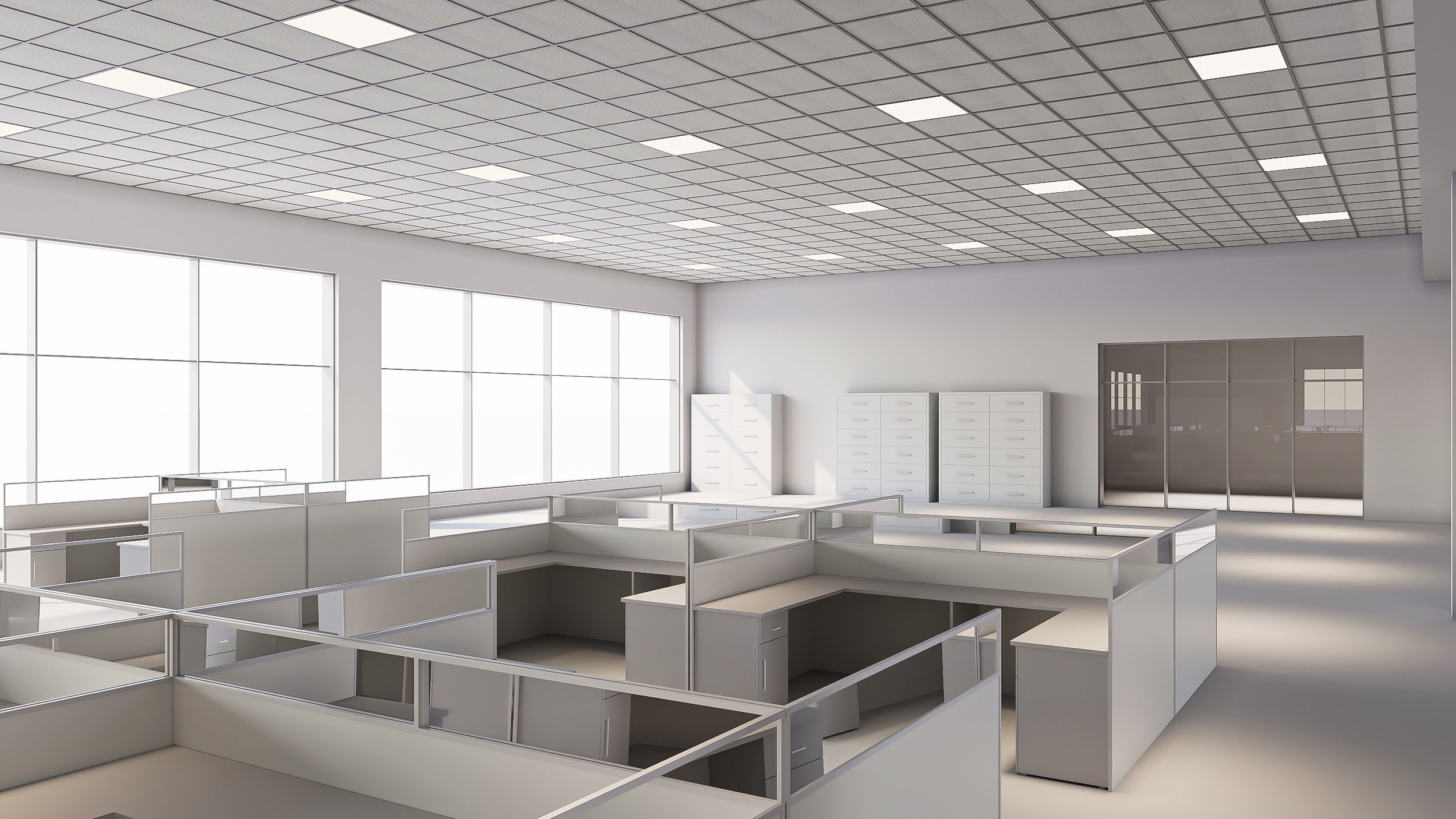 low poly office interior Low-poly 3D model_8