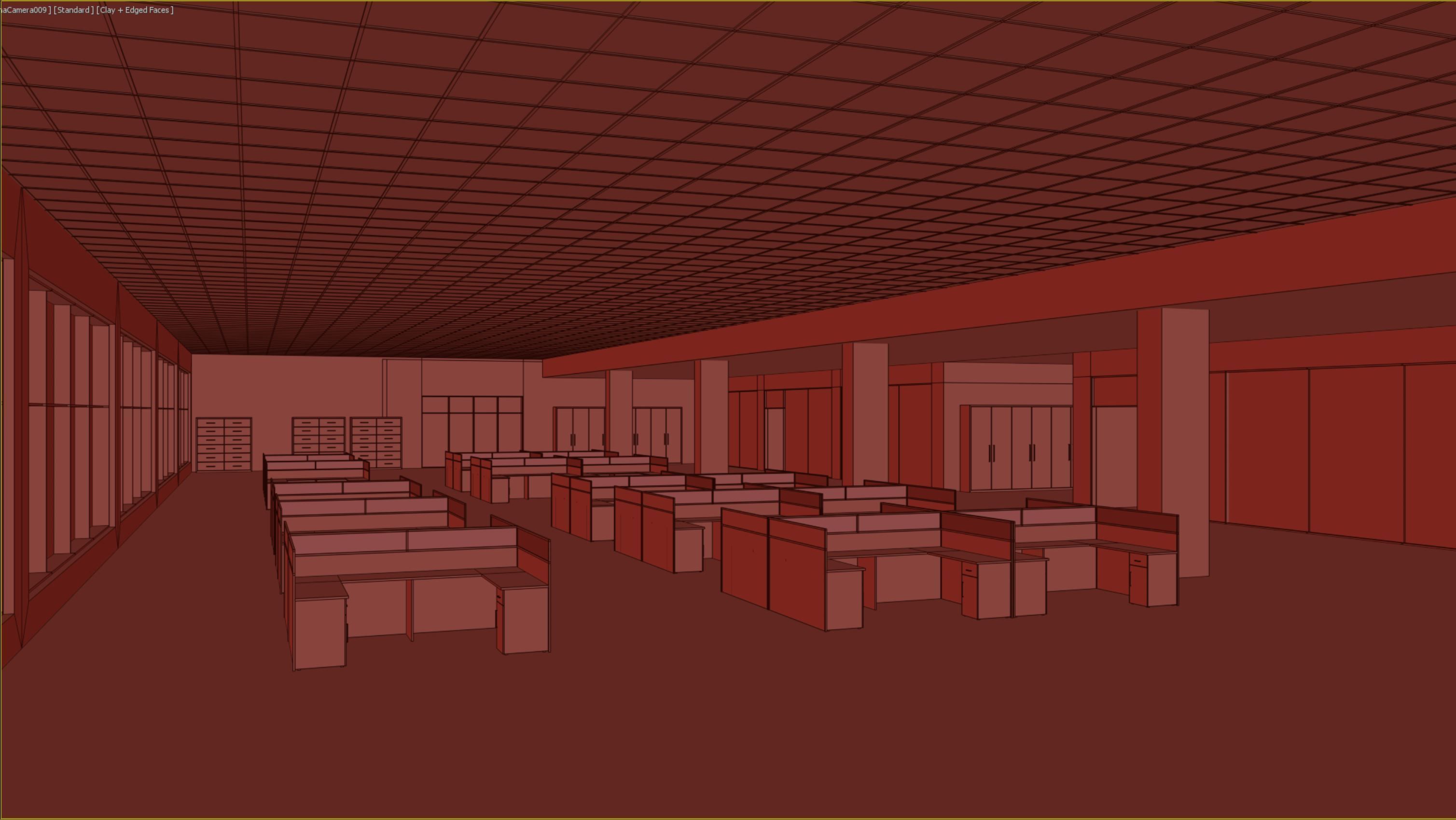 low poly office interior Low-poly 3D model_12