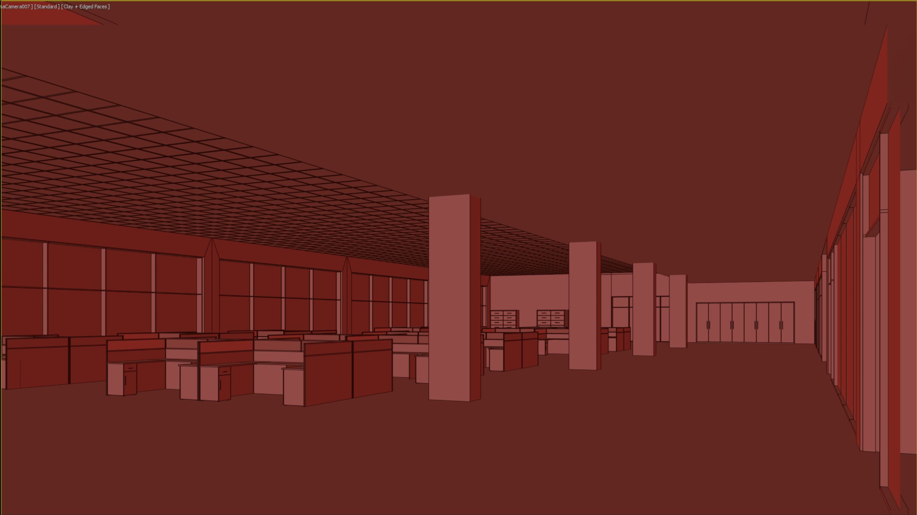 low poly office interior Low-poly 3D model_11