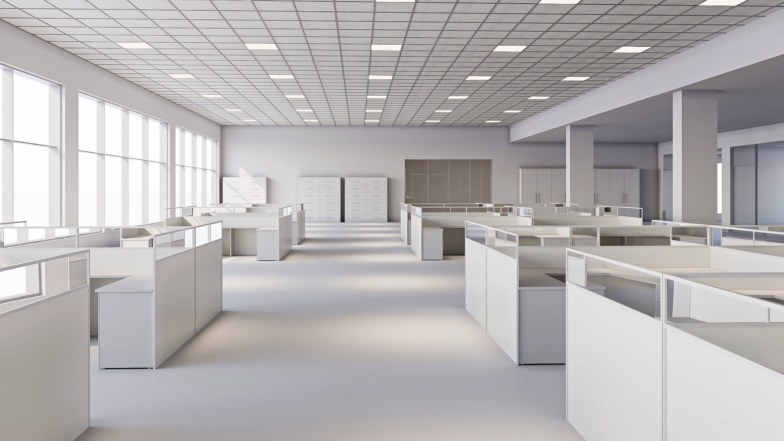 low poly office interior Low-poly 3D model_2