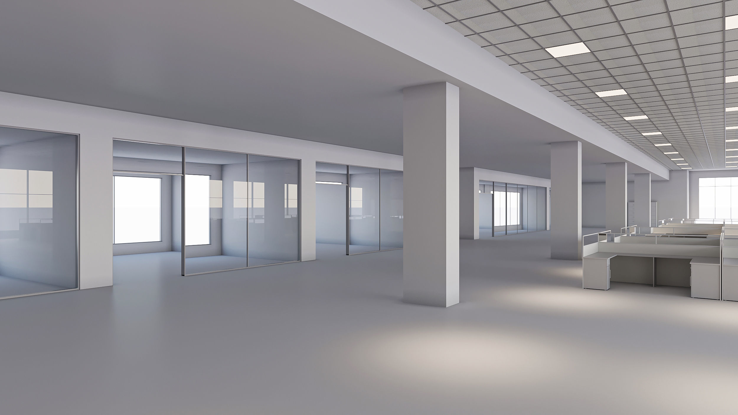 low poly office interior Low-poly 3D model_6