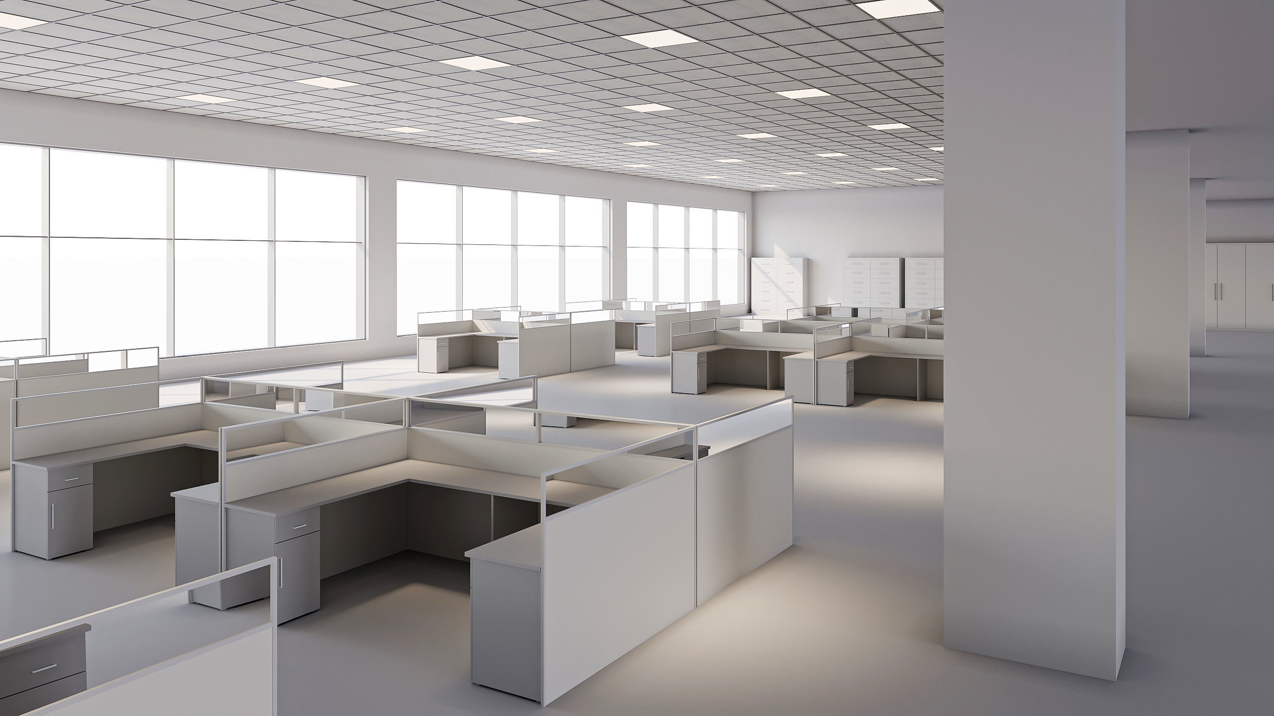 low poly office interior Low-poly 3D model_3