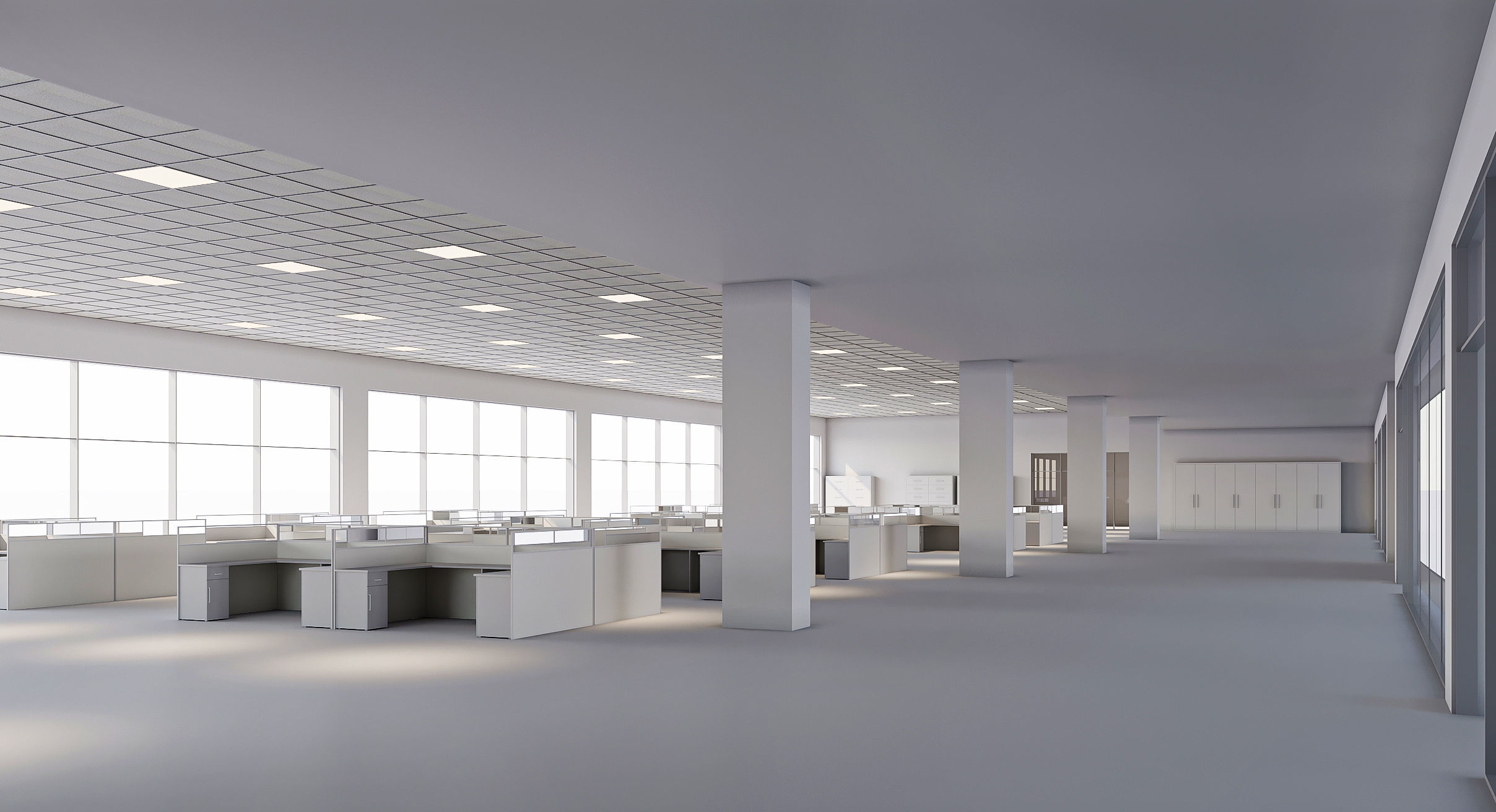 low poly office interior Low-poly 3D model_5