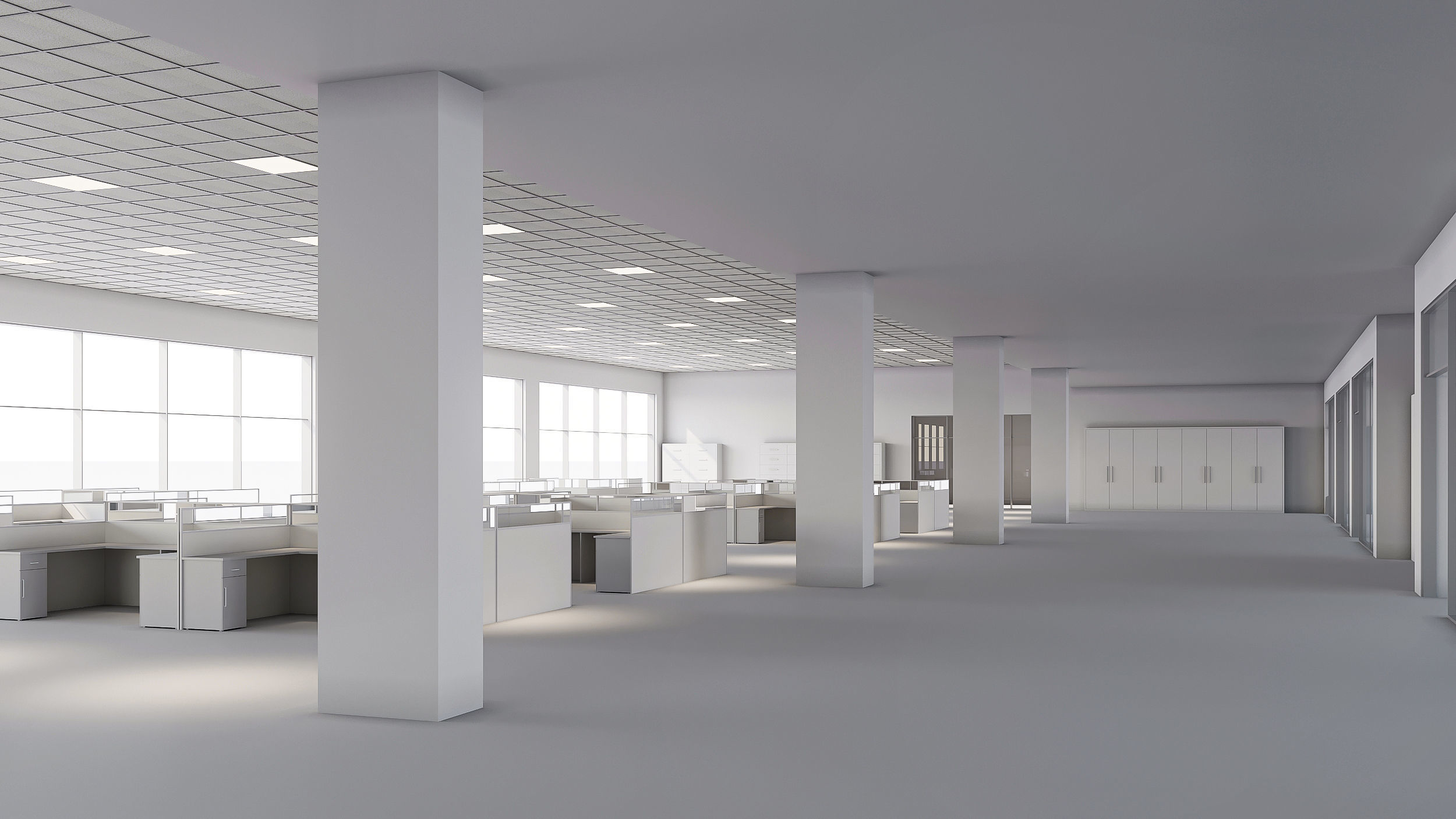low poly office interior Low-poly 3D model_7