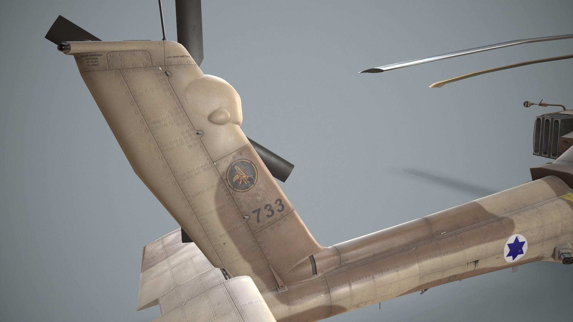  Apache AH-64D Israel Air Force Complex Low-poly 3D model_14