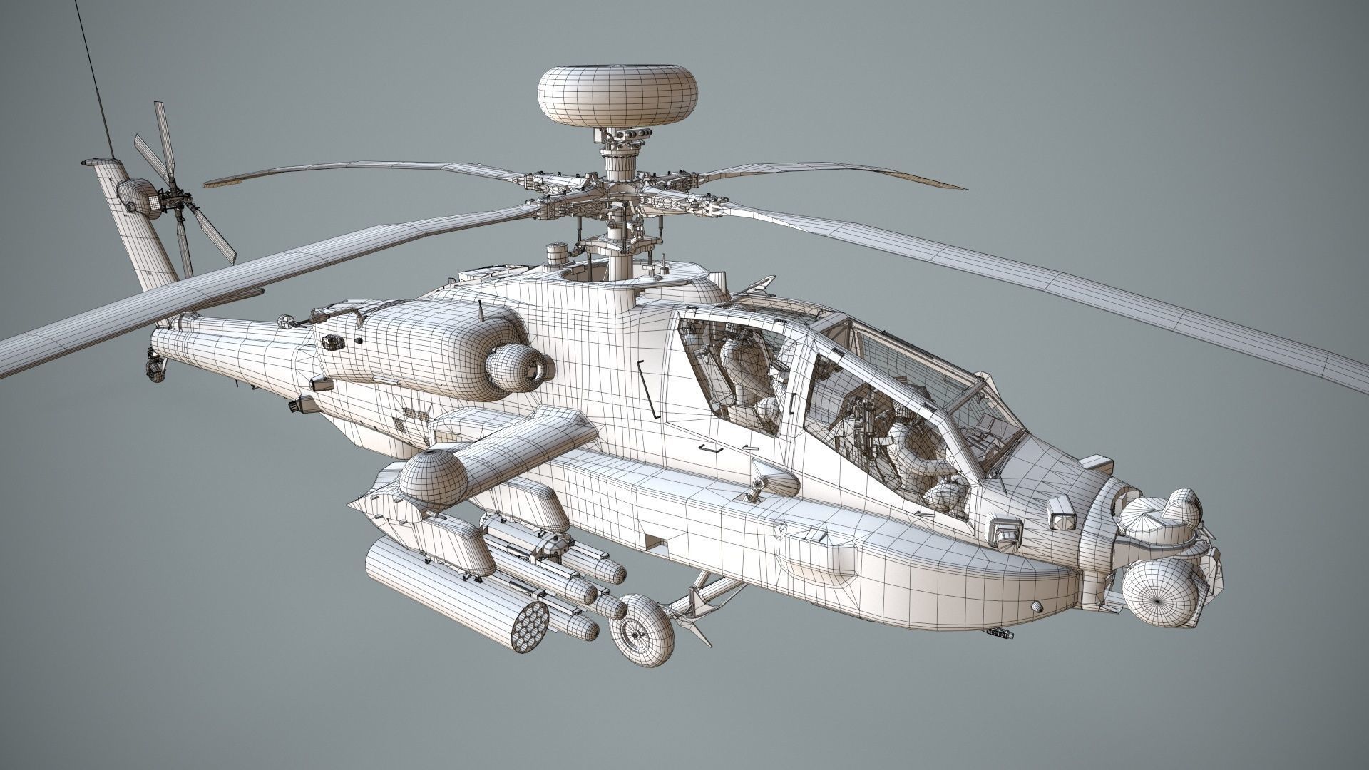  Apache AH-64D Israel Air Force Complex Low-poly 3D model_27