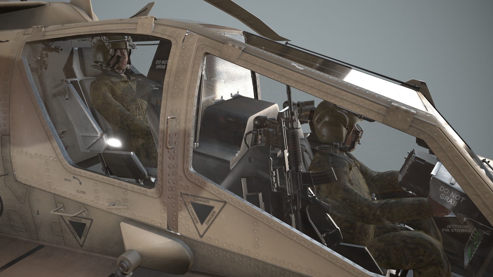  Apache AH-64D Israel Air Force Complex Low-poly 3D model_17