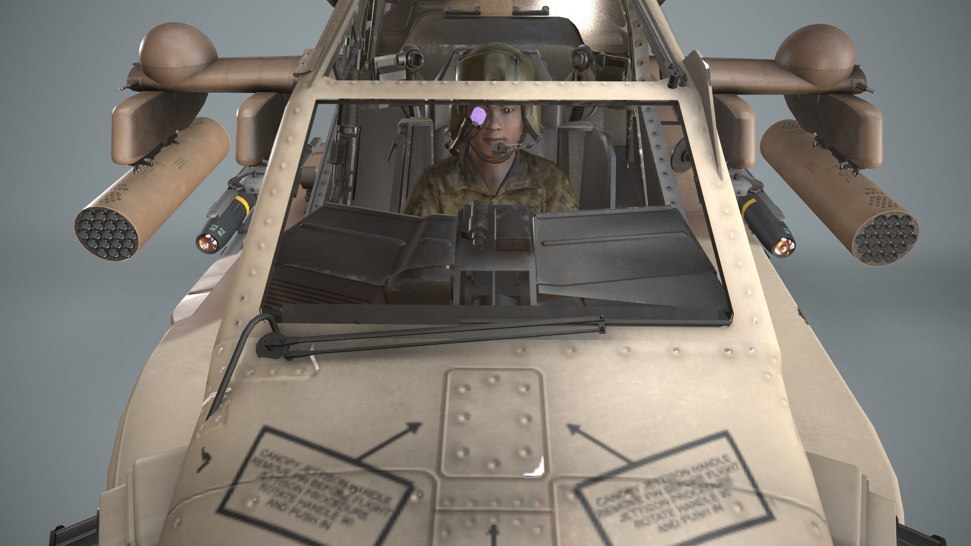  Apache AH-64D Israel Air Force Complex Low-poly 3D model_18