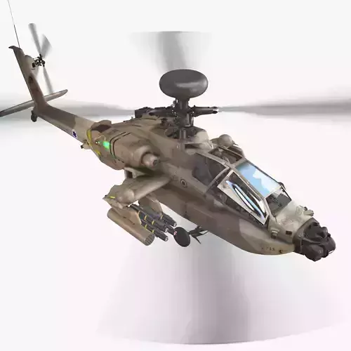  Apache AH-64D Israel Air Force Complex Low-poly 3D model