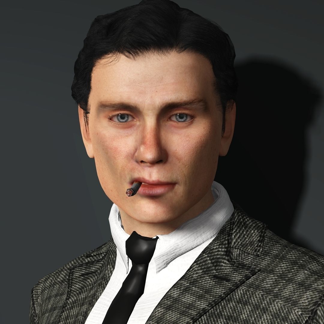 Tommy Shelby Cillian Murphy Rigged 2500 Free animations tutorial Low-poly 3D model_15