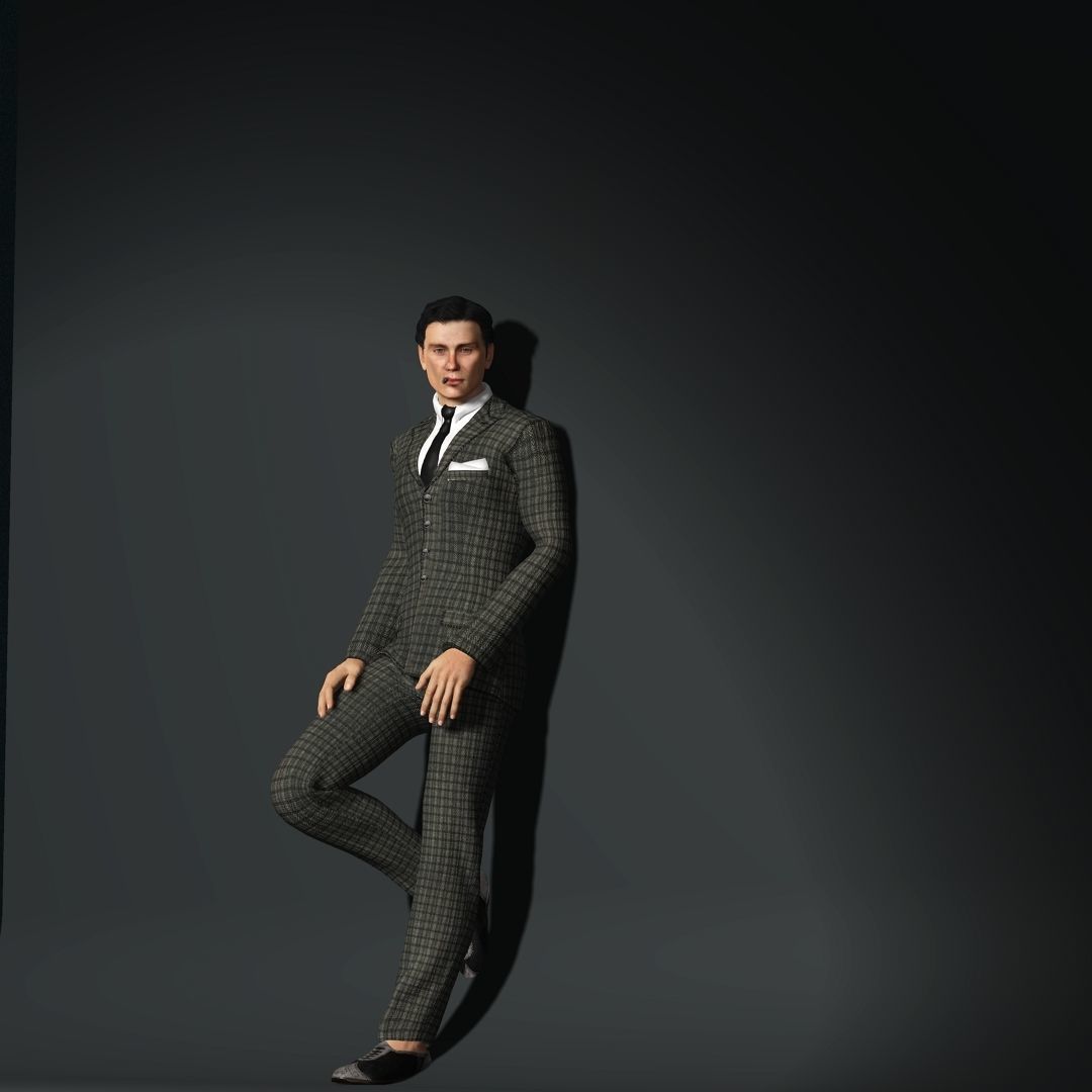 Tommy Shelby Cillian Murphy Rigged 2500 Free animations tutorial Low-poly 3D model_16