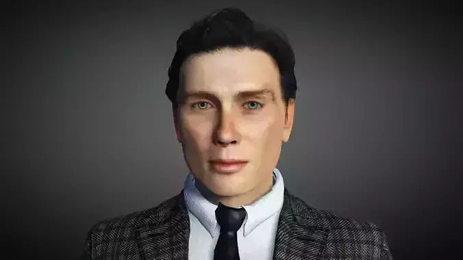 Tommy Shelby Cillian Murphy Rigged 2500 Free animations tutorial Low-poly 3D model