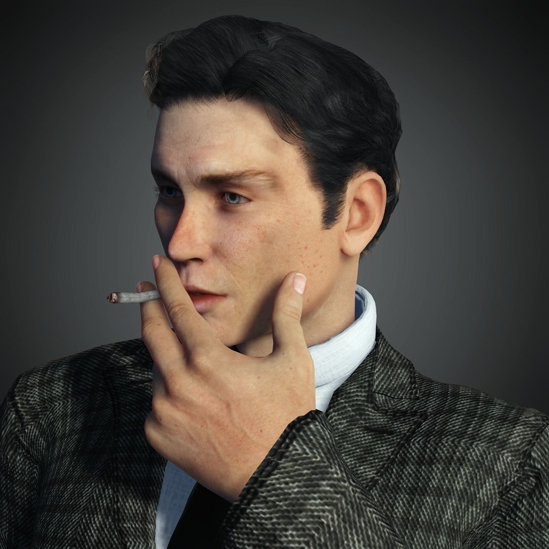Tommy Shelby Cillian Murphy Rigged 2500 Free animations tutorial Low-poly 3D model_14