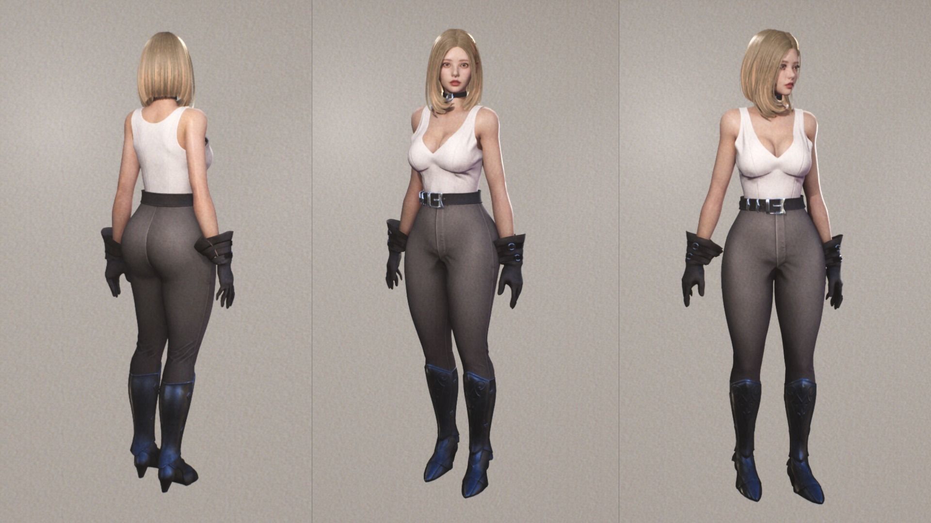 Medieval Girl Jia F2 Rigged Animated Modular Game Character Low-poly 3D model_4