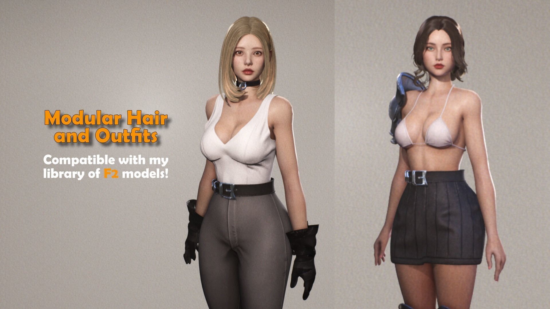 Medieval Girl Jia F2 Rigged Animated Modular Game Character Low-poly 3D model_5