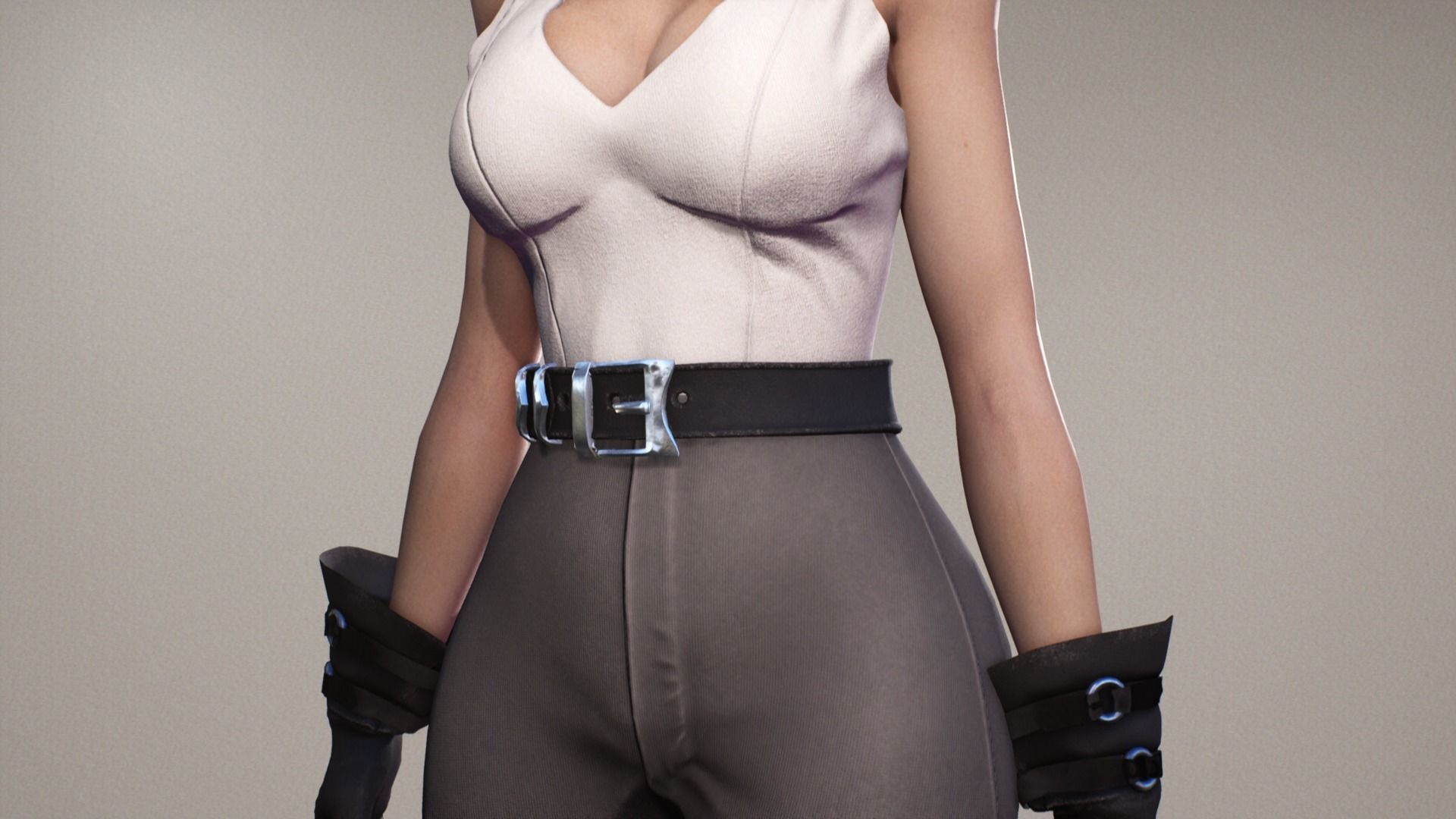 Medieval Girl Jia F2 Rigged Animated Modular Game Character Low-poly 3D model_10