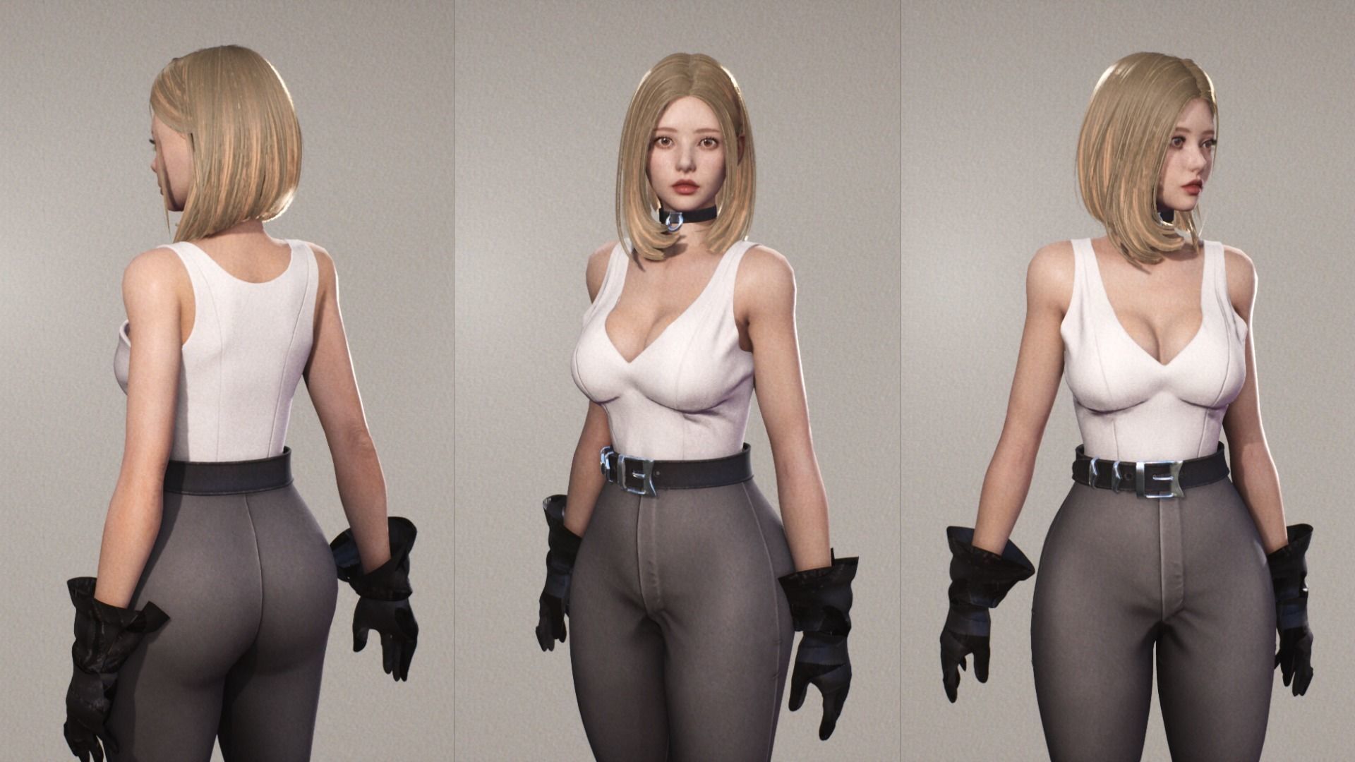 Medieval Girl Jia F2 Rigged Animated Modular Game Character Low-poly 3D model_2