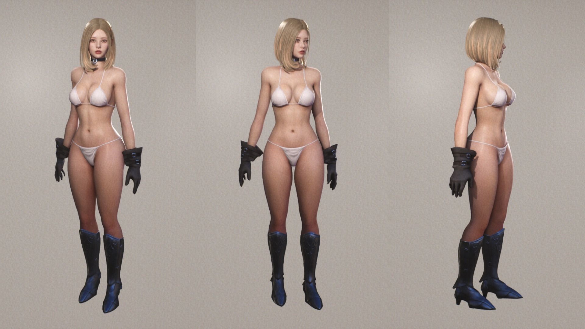 Medieval Girl Jia F2 Rigged Animated Modular Game Character Low-poly 3D model_6