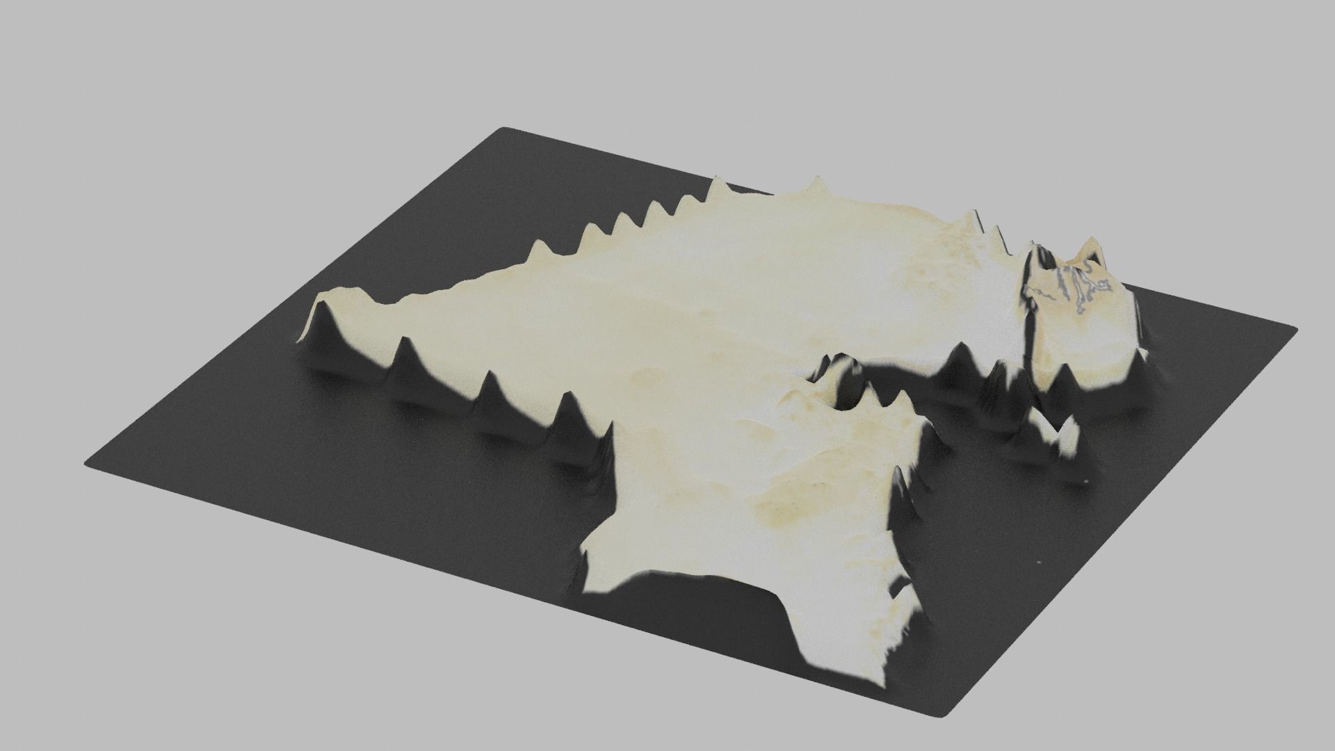 Kuwait Map Country Low-poly 3D model_5