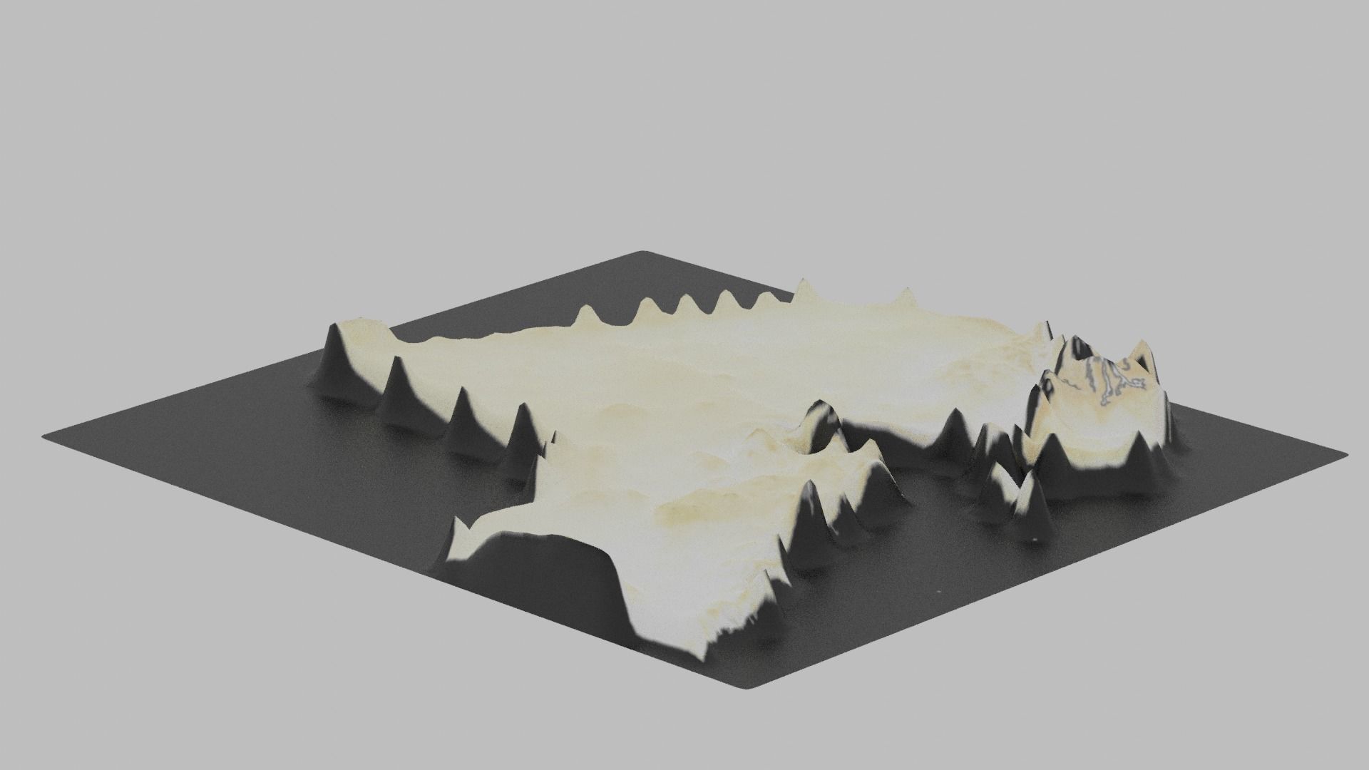 Kuwait Map Country Low-poly 3D model_7