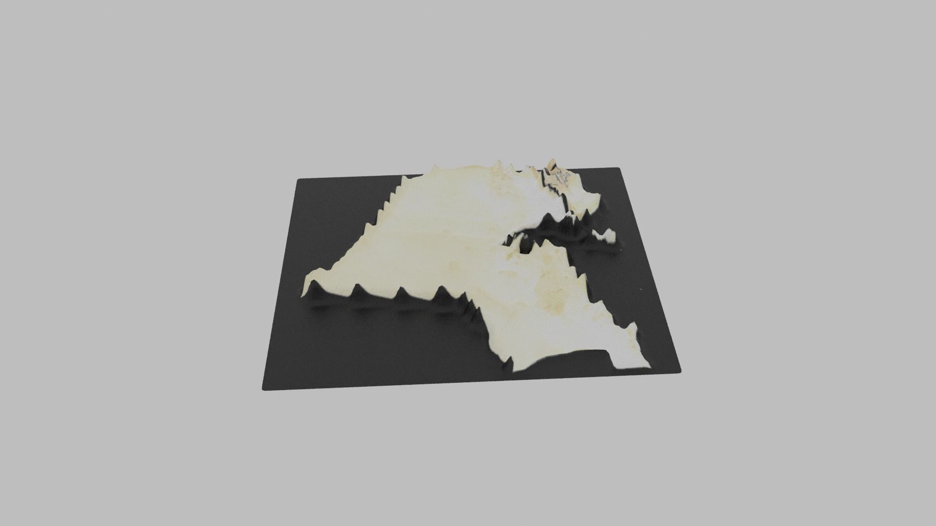 Kuwait Map Country Low-poly 3D model_1