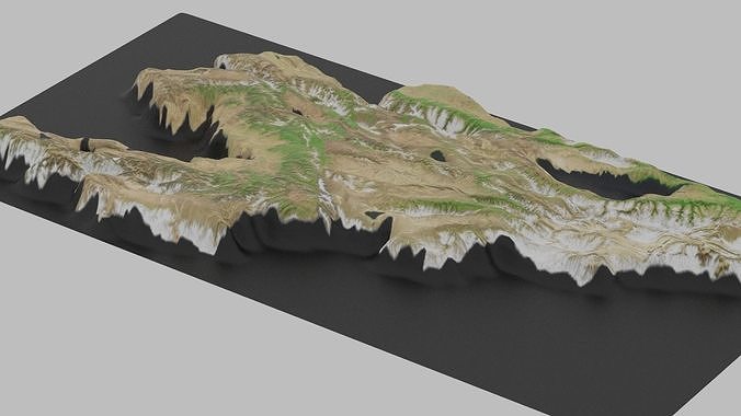 Kyrgyzstan Map Country Low-poly 3D model