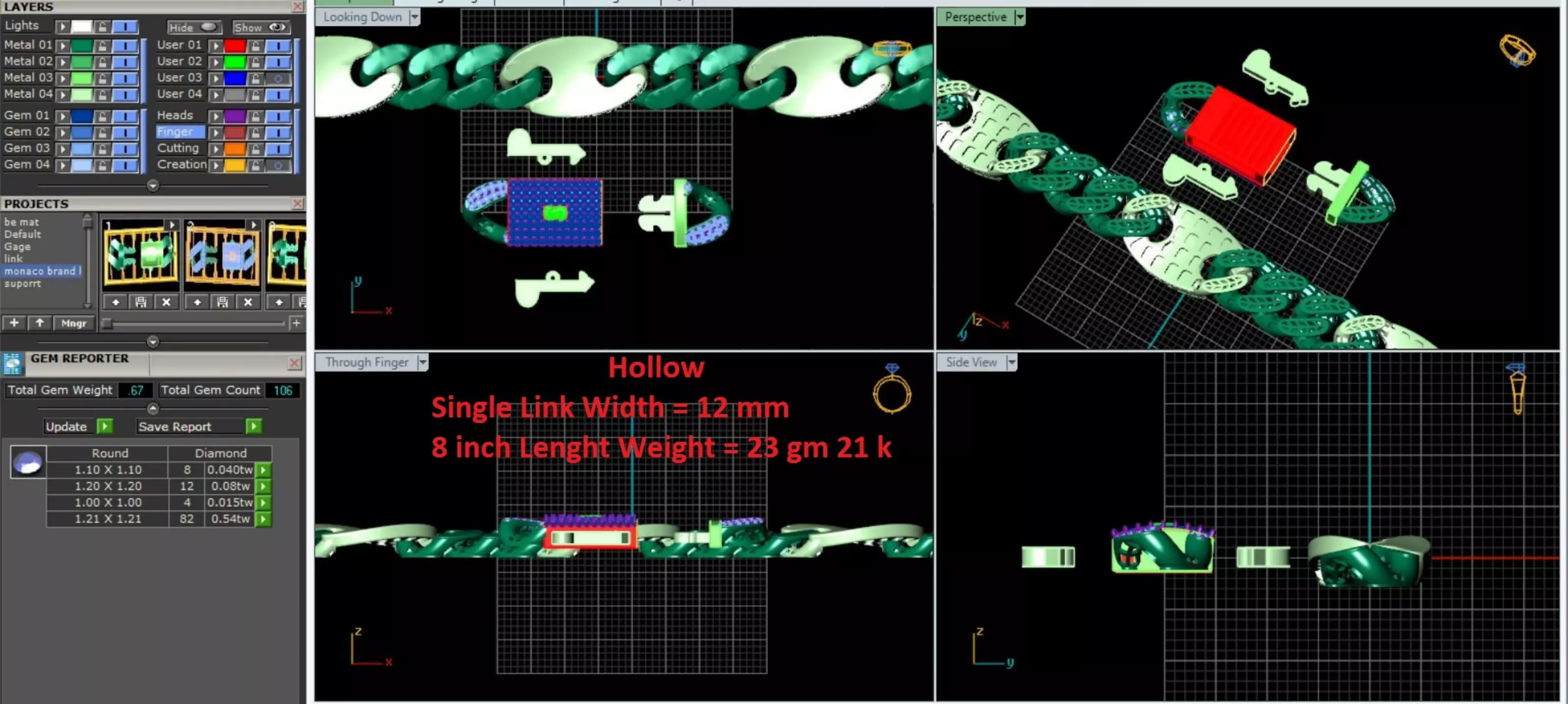 Cubic Diamond Chain 49 3D print model_0