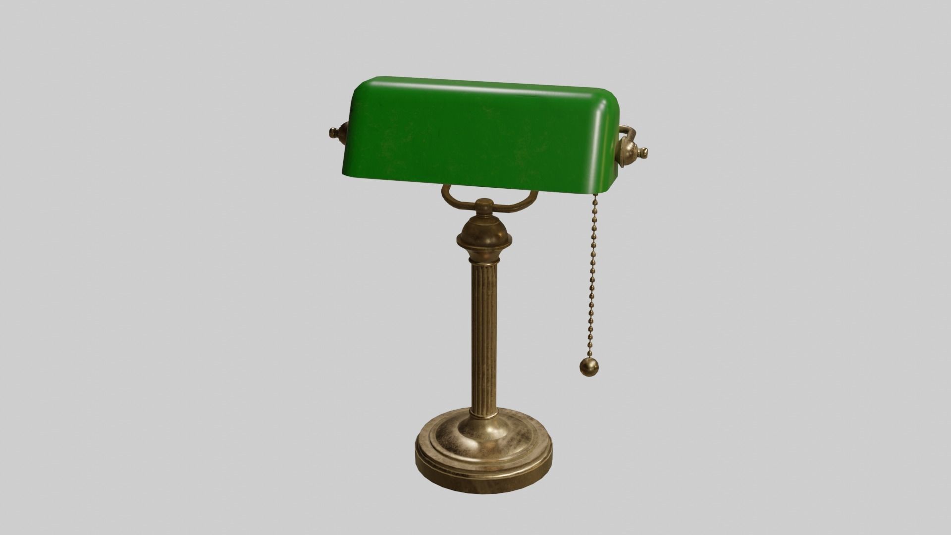 Bankers table Lamp with pbr textures Low-poly 3D model_2