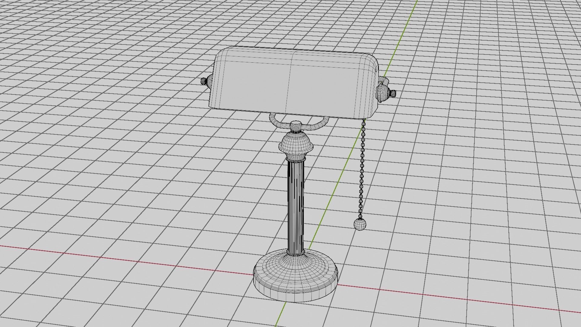 Bankers table Lamp with pbr textures Low-poly 3D model_7