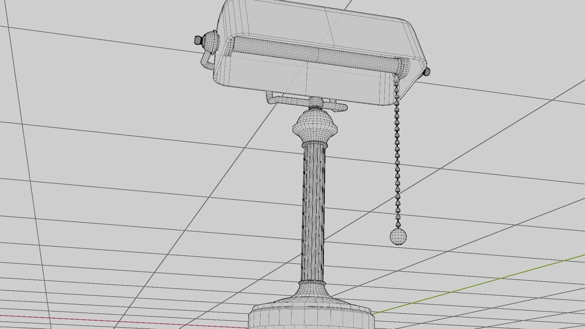 Bankers table Lamp with pbr textures Low-poly 3D model_12