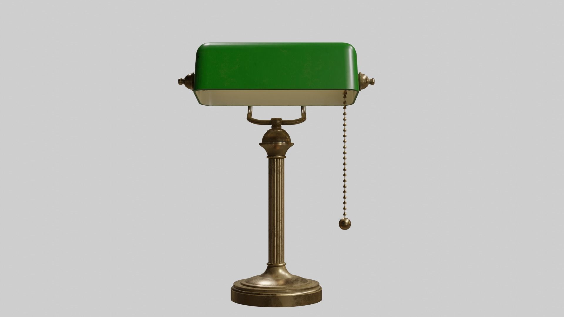 Bankers table Lamp with pbr textures Low-poly 3D model_3