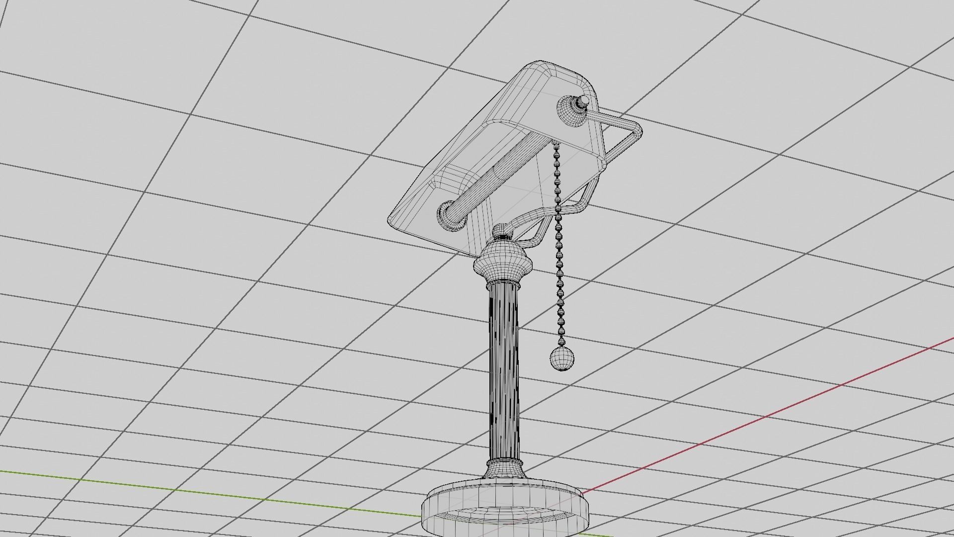 Bankers table Lamp with pbr textures Low-poly 3D model_9