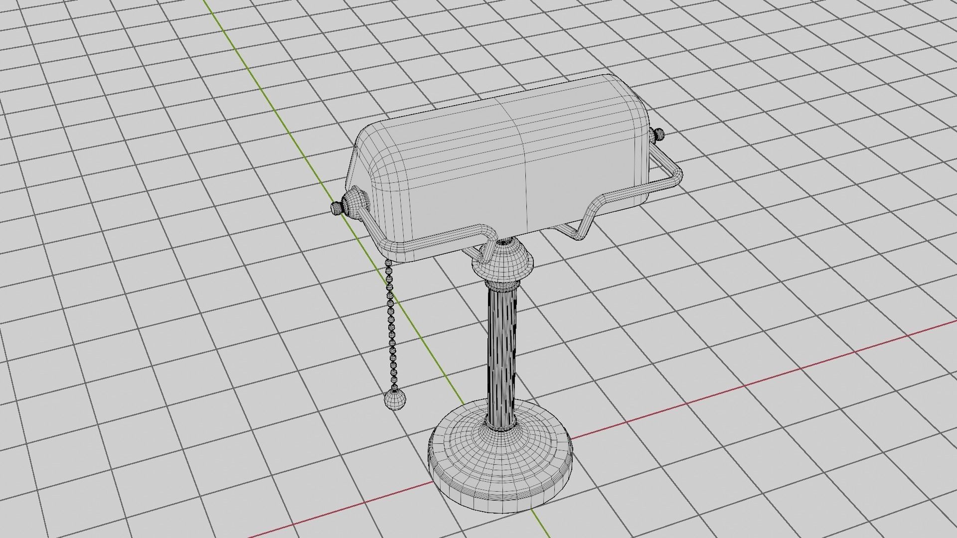 Bankers table Lamp with pbr textures Low-poly 3D model_10