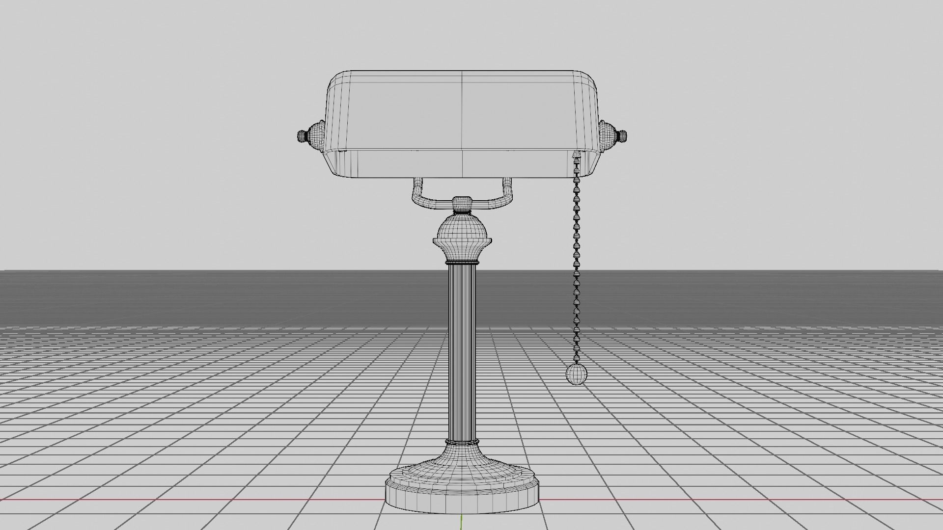 Bankers table Lamp with pbr textures Low-poly 3D model_8