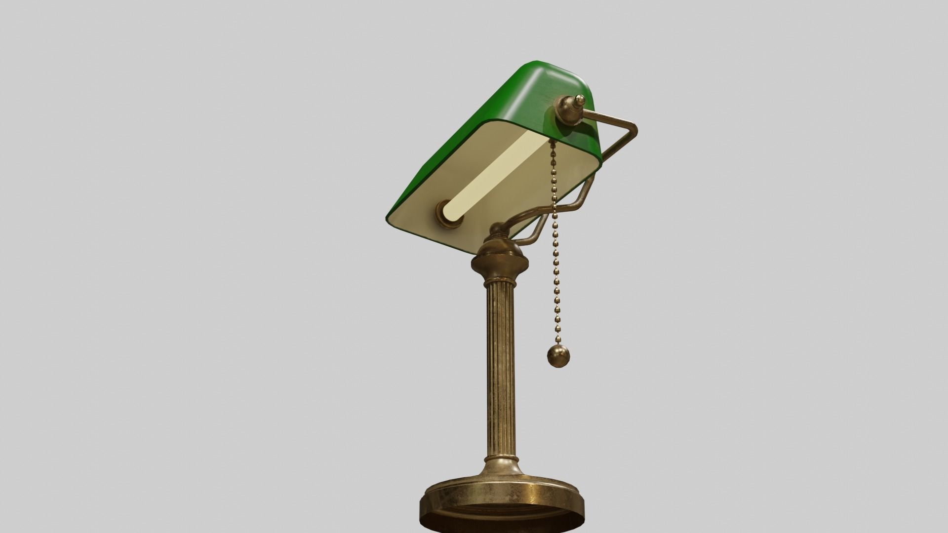 Bankers table Lamp with pbr textures Low-poly 3D model_4