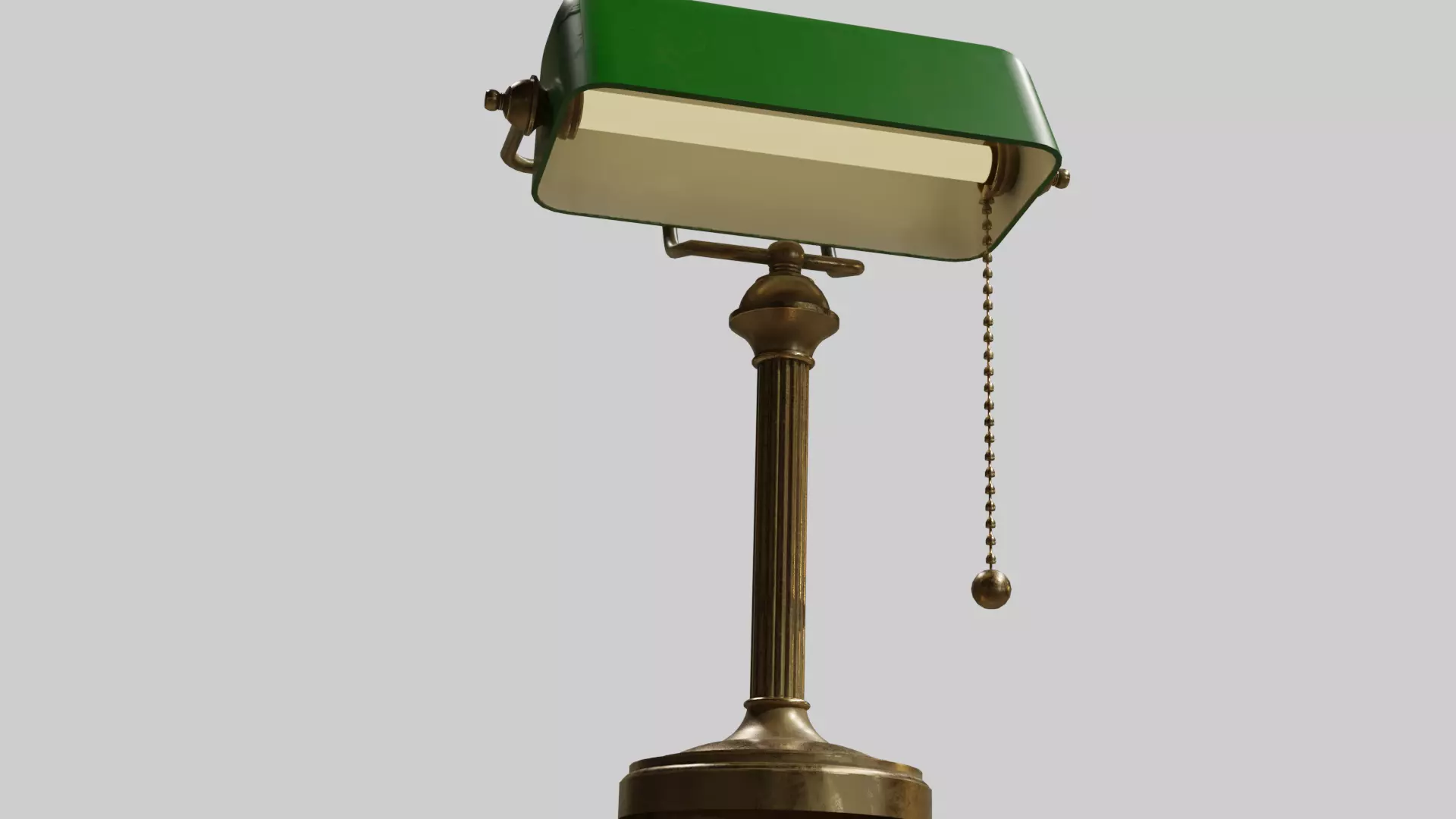 Bankers table Lamp with pbr textures Low-poly 3D model_0