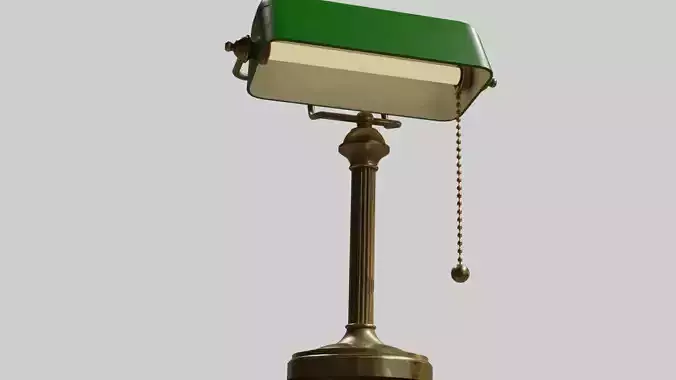 Bankers table Lamp with pbr textures