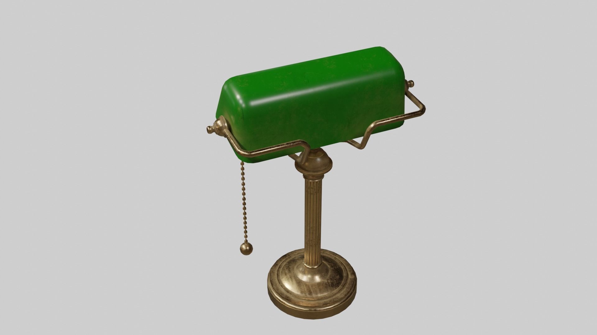 Bankers table Lamp with pbr textures Low-poly 3D model_5
