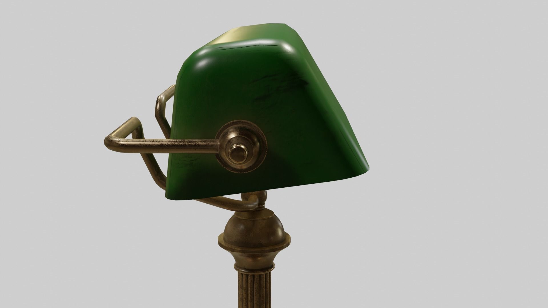 Bankers table Lamp with pbr textures Low-poly 3D model_6