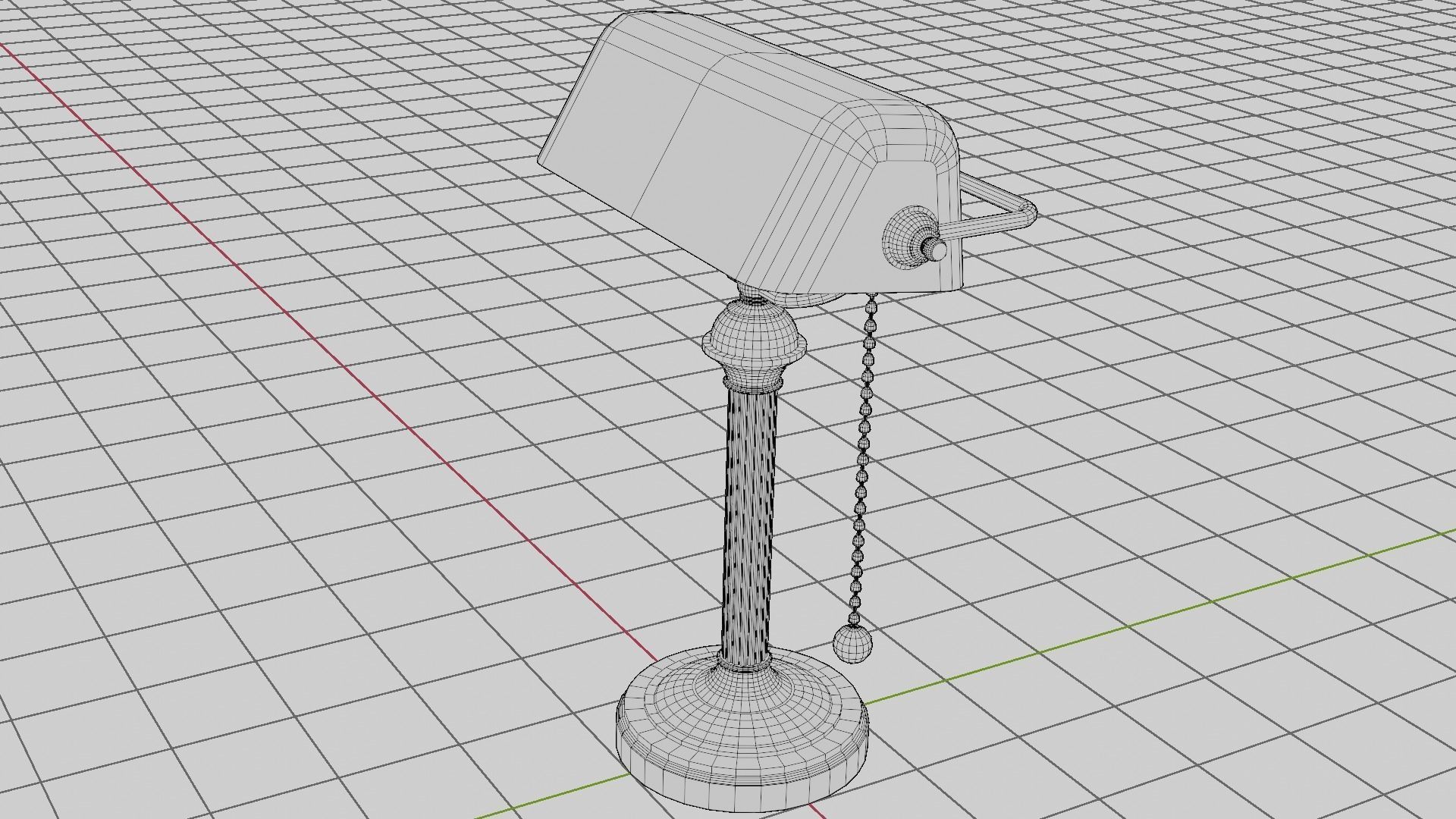 Bankers table Lamp with pbr textures Low-poly 3D model_13