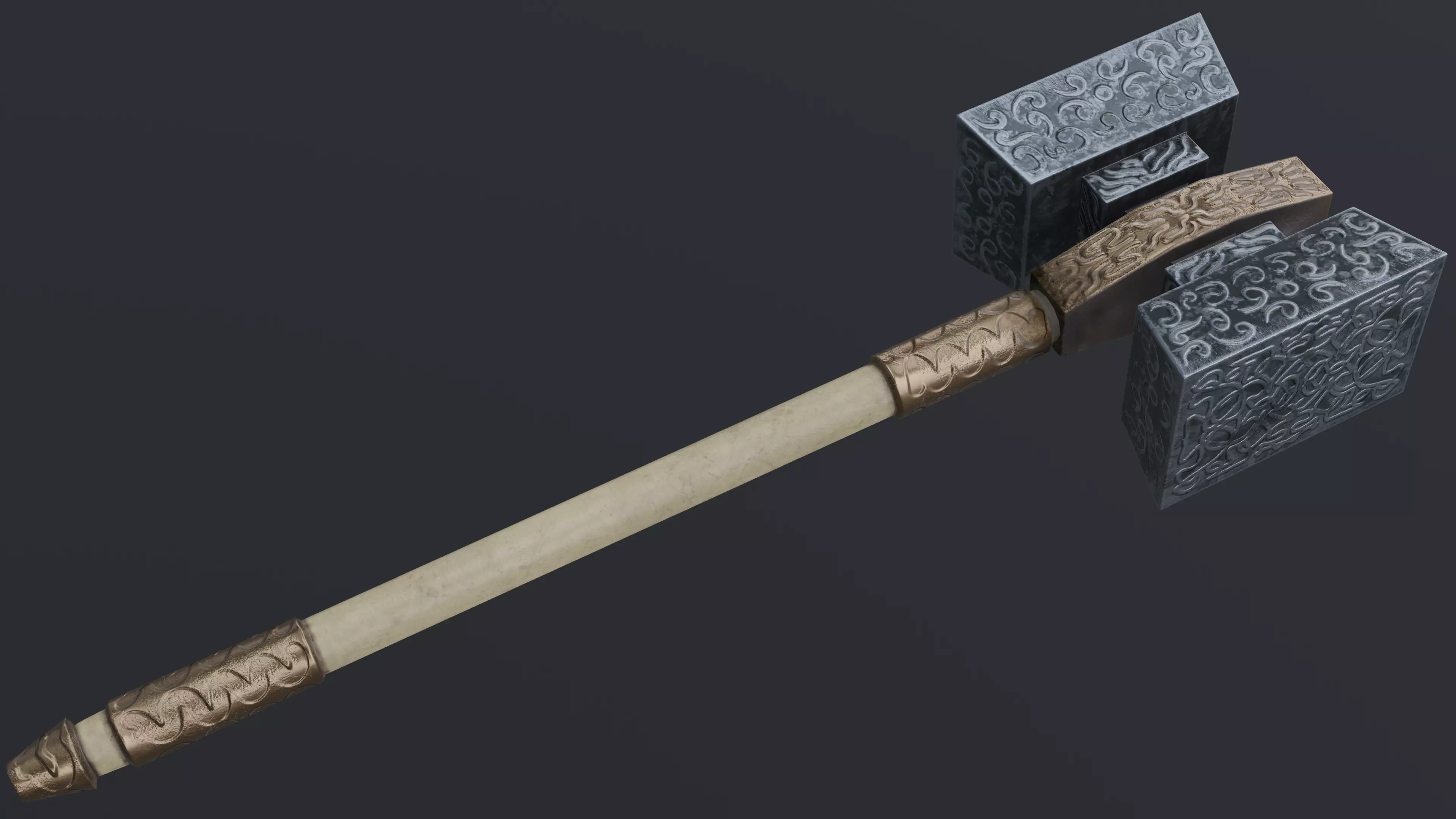 Hammer 01 Low-poly 3D model_0